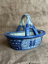 Load image into Gallery viewer, Vintage Blue and White Porcelain Basket - Freya's Trading Post
