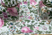 Load image into Gallery viewer, Beautiful Rare Vintage Crown Staffordshire ‘Thousand Flowers’ Design 2 Inkwell Pots - Freya's Trading Post