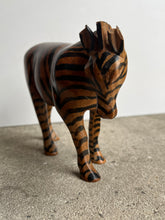 Load image into Gallery viewer, Vintage Hand-Carved Wooden Striped Zebra