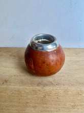 Load image into Gallery viewer, Vintage Handmade Decorative Gourd with Silver Metal Rim - Freya's Trading Post