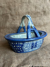 Load image into Gallery viewer, Vintage Blue and White Porcelain Basket - Freya's Trading Post