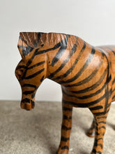 Load image into Gallery viewer, Vintage Hand-Carved Wooden Striped Zebra