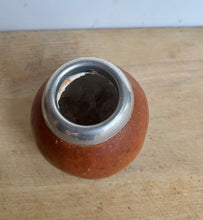 Load image into Gallery viewer, Vintage Handmade Decorative Gourd with Silver Metal Rim - Freya's Trading Post