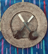 Load image into Gallery viewer, Hand Carved Wooden Salad Servers with Bone Handles - Freya's Trading Post