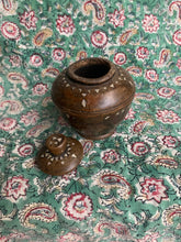 Load image into Gallery viewer, Beautiful Small Vintage Wooden Container inlaid with Mother of Pearl - Freya's Trading Post