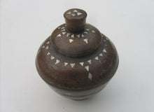 Load image into Gallery viewer, Beautiful Small Vintage Wooden Container inlaid with Mother of Pearl - Freya's Trading Post