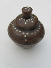 Load image into Gallery viewer, Beautiful Small Vintage Wooden Container inlaid with Mother of Pearl - Freya's Trading Post