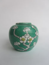 Load image into Gallery viewer, Vintage Small Green Glazed ‘Prunus’ Ginger Jar - Freya's Trading Post