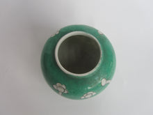 Load image into Gallery viewer, Vintage Small Green Glazed ‘Prunus’ Ginger Jar - Freya's Trading Post