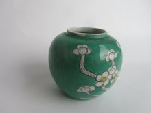 Load image into Gallery viewer, Vintage Small Green Glazed ‘Prunus’ Ginger Jar - Freya's Trading Post