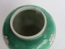 Load image into Gallery viewer, Vintage Small Green Glazed ‘Prunus’ Ginger Jar - Freya's Trading Post