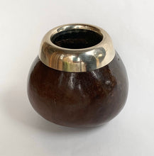 Load image into Gallery viewer, Vintage Handmade Decorative Gourd with Silver Metal Rim - Freya's Trading Post