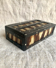 Load image into Gallery viewer, Antique Anglo Indian Ebony Box Handcrafted with Porcupine Quills - Freya's Trading Post