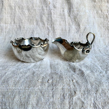 Load image into Gallery viewer, Beautiful Vintage Pair of Art Nouveau Silver Plated Creamer and Sugar Bowl Set - Freya's Trading Post