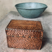 Load image into Gallery viewer, Stylish Vintage Copper Hand Hammered Arts and Crafts Playing Cards Box - Freya's Trading Post