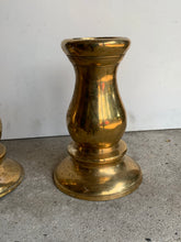 Load image into Gallery viewer, Pair of Vintage Brass, Bronze Patina Candlesticks - Freya's Trading Post