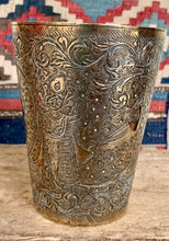 Load image into Gallery viewer, Beautiful Vintage Indian Etched Brass Lassi Cup - Freya's Trading Post