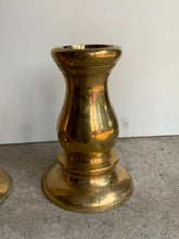 Load image into Gallery viewer, Pair of Vintage Brass, Bronze Patina Candlesticks - Freya's Trading Post