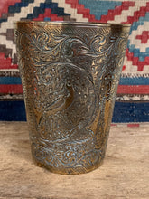 Load image into Gallery viewer, Beautiful Vintage Indian Etched Brass Lassi Cup - Freya's Trading Post