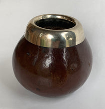 Load image into Gallery viewer, Vintage Handmade Decorative Gourd with Silver Metal Rim - Freya's Trading Post