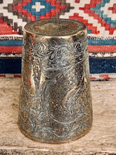 Load image into Gallery viewer, Beautiful Vintage Indian Etched Brass Lassi Cup - Freya's Trading Post