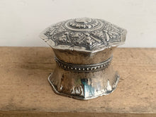 Load image into Gallery viewer, Beautiful Ornate Octagonal Silver Pot - Freya's Trading Post