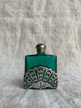 Load image into Gallery viewer, Beautiful Vintage First Impressions Green Perfume Bottle in an Art Nouveaux Style Design - Freya's Trading Post