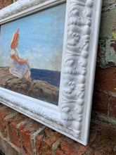 Load image into Gallery viewer, Charming Vintage Beach Scene in the style of 'Looking Out to Sea' by American Artist Sally Swatland - Freya's Trading Post