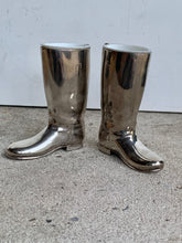 Load image into Gallery viewer, Delightful Pair of Vintage Silver Plated Grenadier Boots - Freya's Trading Post