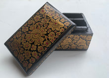 Load image into Gallery viewer, Vintage Kashmir Hand Painted Papier Mache Playing Cards Box - Freya's Trading Post