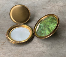 Load image into Gallery viewer, Beautiful Vintage Navy Stratton Mirror Compact with Gold and Floral Design - Freya's Trading Post
