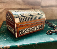 Load image into Gallery viewer, Wonderful Vintage Egyptian Mosaic Mother Of Pearl Inlay Wooden Storage Chest Box - Freya's Trading Post