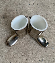 Load image into Gallery viewer, Delightful Pair of Vintage Silver Plated Grenadier Boots - Freya's Trading Post
