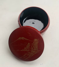 Load image into Gallery viewer, Vintage Complete Set of 6  Japanese Red Lacquer Coasters in a beautiful decorative storage box - Freya's Trading Post