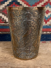 Load image into Gallery viewer, Beautiful Vintage Indian Etched Brass Lassi Cup - Freya's Trading Post