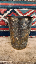 Load image into Gallery viewer, Beautiful Vintage Indian Etched Brass Lassi Cup - Freya's Trading Post