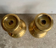 Load image into Gallery viewer, Pair of Vintage Brass, Bronze Patina Candlesticks - Freya's Trading Post