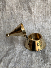 Load image into Gallery viewer, Elegant Vintage Polished Brass Ink Well or Tea Light Holder Cone Shape Design - Freya's Trading Post