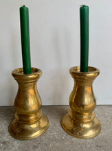 Load image into Gallery viewer, Pair of Vintage Brass, Bronze Patina Candlesticks - Freya's Trading Post