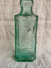 Load image into Gallery viewer, Beautiful Recycled Decorative Ornate Green Glass Bottle, Spain - Freya's Trading Post