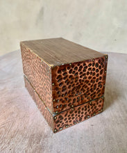 Load image into Gallery viewer, Stylish Vintage Copper Hand Hammered Arts and Crafts Playing Cards Box - Freya's Trading Post