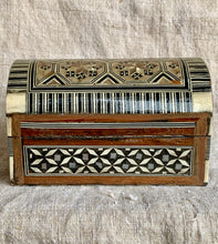 Load image into Gallery viewer, Wonderful Vintage Egyptian Mosaic Mother Of Pearl Inlay Wooden Storage Chest Box - Freya's Trading Post