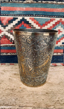 Load image into Gallery viewer, Beautiful Vintage Indian Etched Brass Lassi Cup - Freya's Trading Post