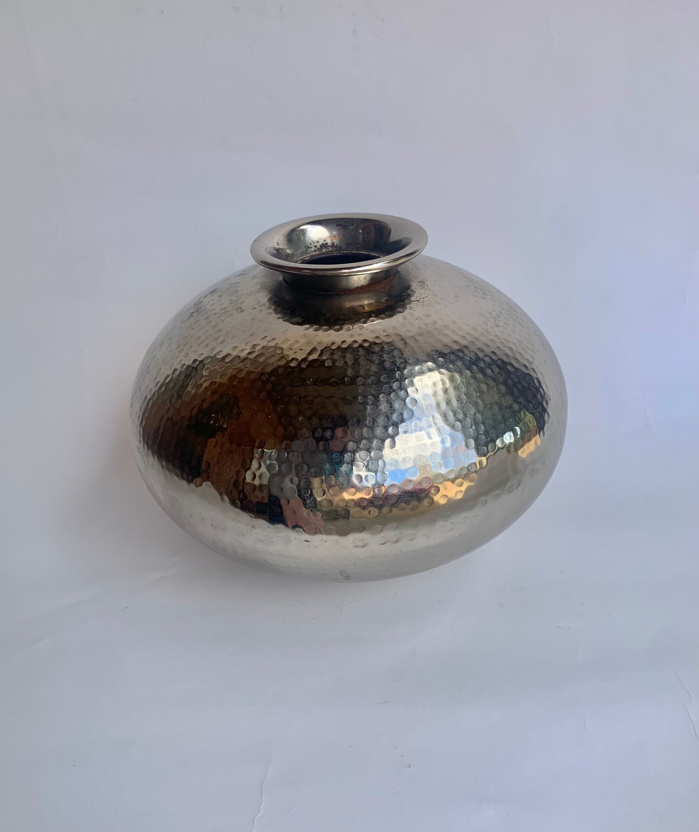 Stylish Silver Plated Hammered Effect Vase