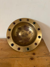 Load image into Gallery viewer, Vintage Brass Bowl Decorated with Jewelled Colour Cabochons - Freya&#39;s Trading Post
