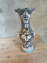Load image into Gallery viewer, Ceramic Handmade Moroccan Baluster Vase with Double Handles - Freya's Trading Post
