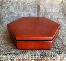 Load image into Gallery viewer, Vintage Red Hexagonal Lacquered Finish Box
