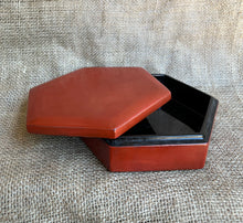 Load image into Gallery viewer, Vintage Red Hexagonal Lacquered Finish Box
