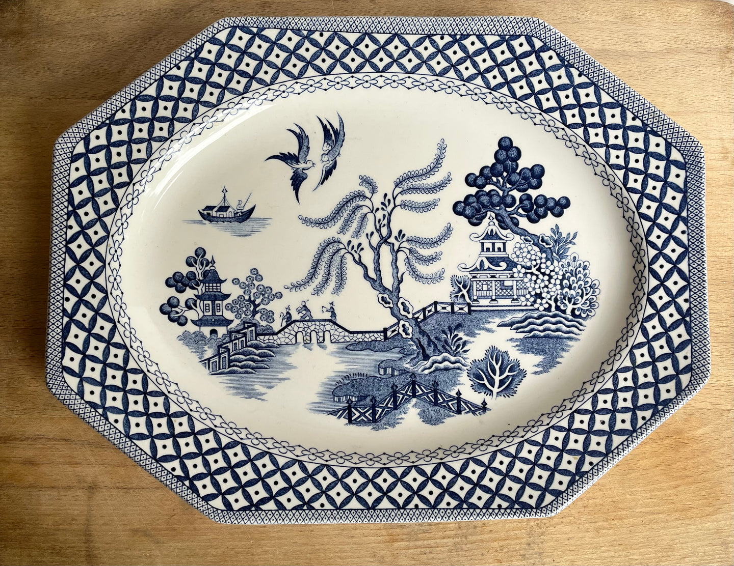 Vintage Blue Willow Platter by J & G Meakin Royal Staffordshire - Freya's Trading Post