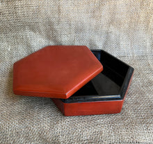 Load image into Gallery viewer, Vintage Red Hexagonal Lacquered Finish Box
